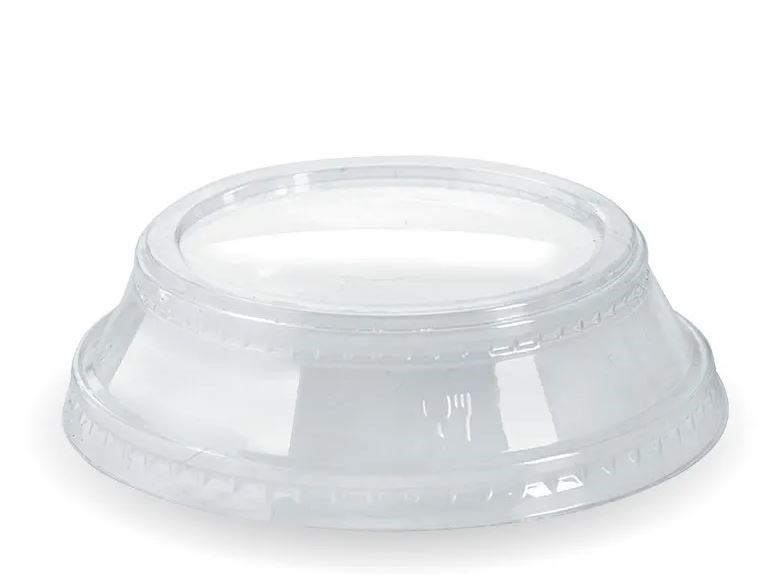 300-700ml Raised Flat No Hole Clear BioCup Lid